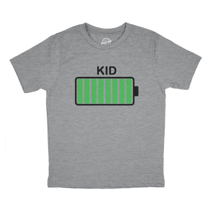 Kid Battery Fully Charged Youth T Shirt